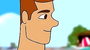 Desenho na praia fazendo um sexo gay