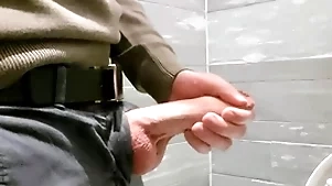 Horny within reach the mall. masturbating in human race restroom.