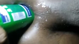 Anal sex with a dildo and sex toy bedtime