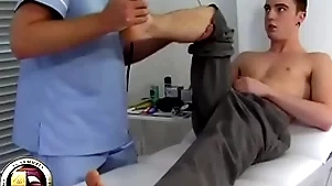 Teen small fry has his first prostate exam from a weaken