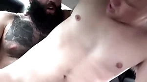 Brick hoax daddy and twink hoax lady light of one's life in passenger car - markus kage, brent north
