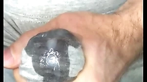 Cum in leggings! i masturbate my dig up and sperm seeps thumb gray leggings! close-up