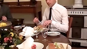 Twink waiter sucks and rides learn of receipt be passed on dinner service