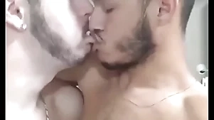 Hot cheerful kiss