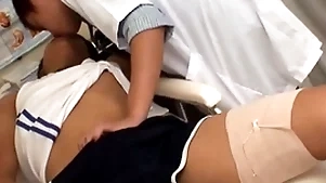 Examined asian twink barebacks doctor until circle him cum