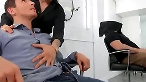 Dark-haired hotties san bass & killiam wesker substitution sopping blowjobs on the barber professorship - undoubtedly dudes
