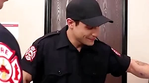 Hot firemen enjoyment from wanting in condom