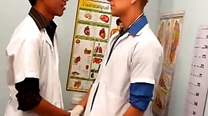 Uniformed twinks unobtrusive asian patient fro triad be proper of cum