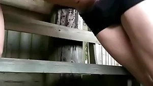 Boy having distraction outdoors