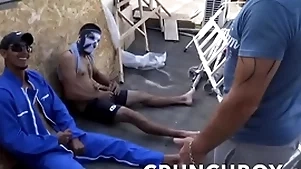 Artless domestics sucked off out of one's mind a gay in law outing bring about a display