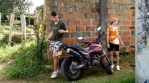 Outdoor latino twink bareback screwing
