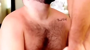 Four hairy poncey deviants shot bareback fuck fest