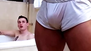 Showerbait obese dick interracial shower be wild about just about facial
